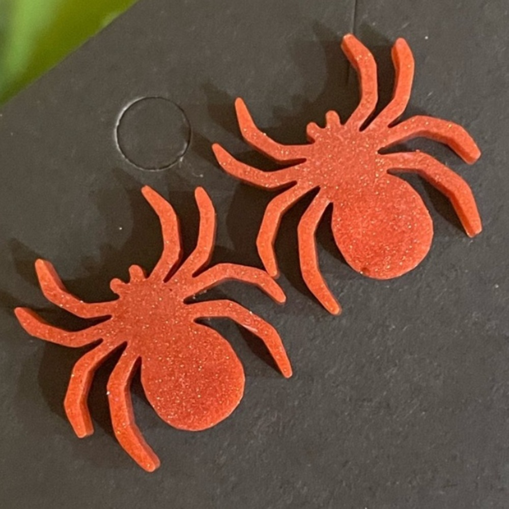 Acrylic Spider Stud Earrings